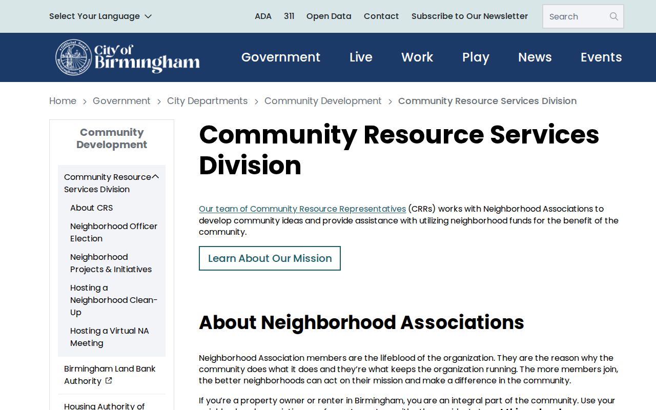 Jefferson County neighbors and Birmingham neighborhood associations