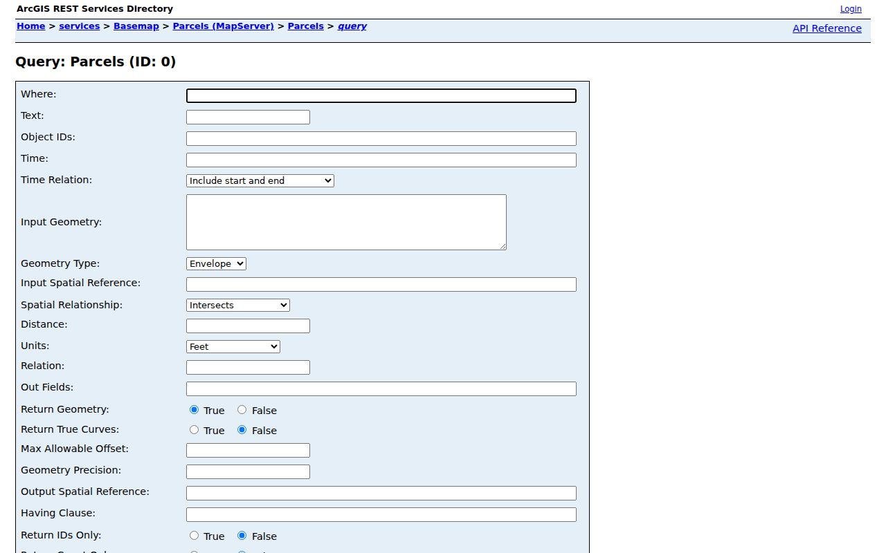 Jefferson County ZIP code directory parcel query screen